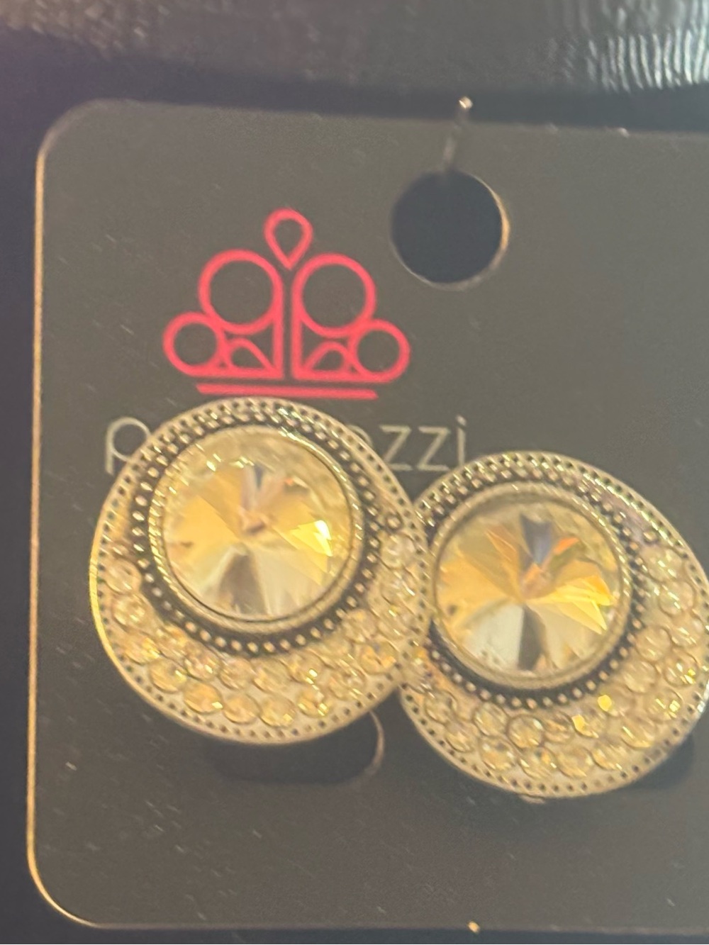 paparazzi Silver Faceted Halo clasp back Earrings -